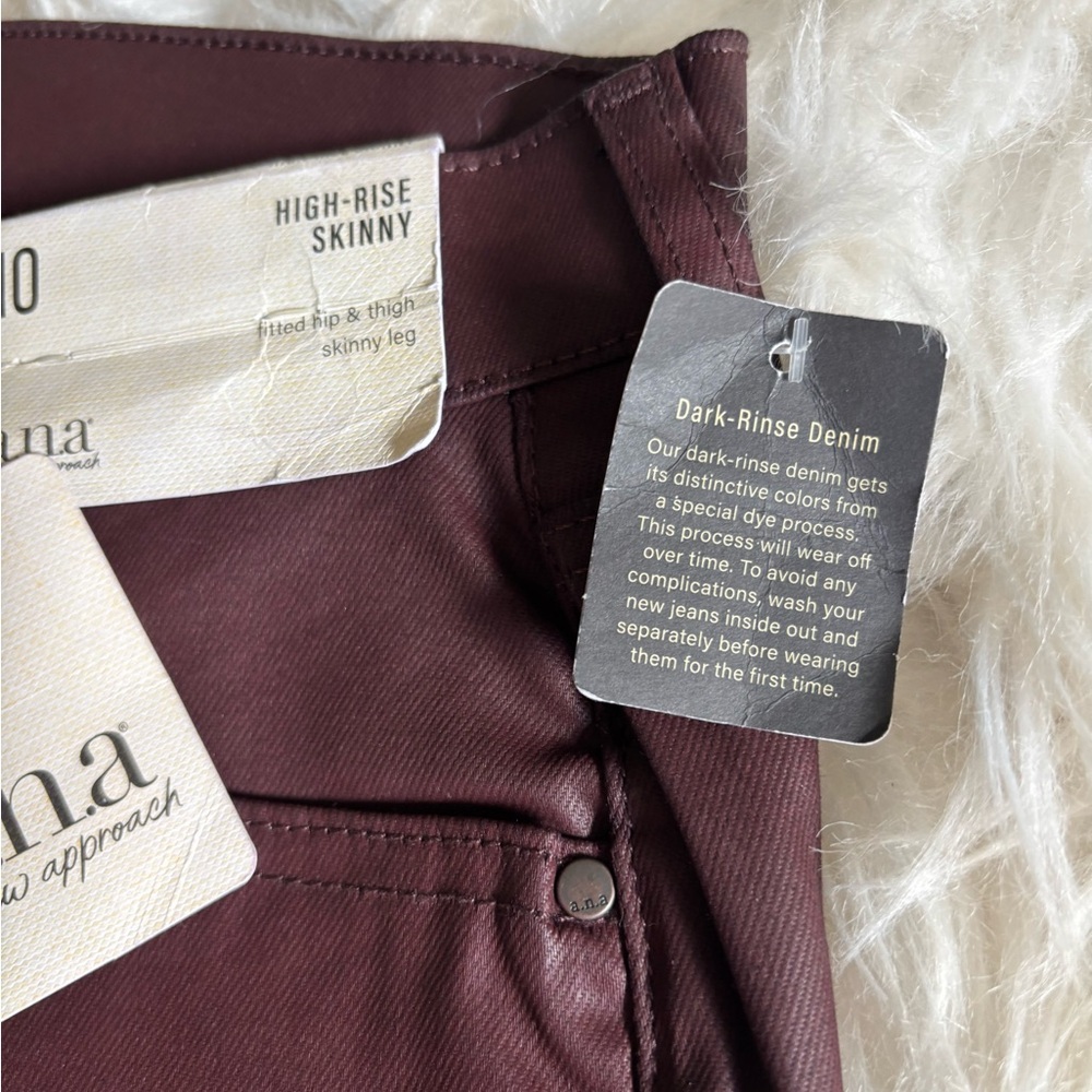 a.n.a Women's Skinny Pants - Burgundy - Picture 4 of 4